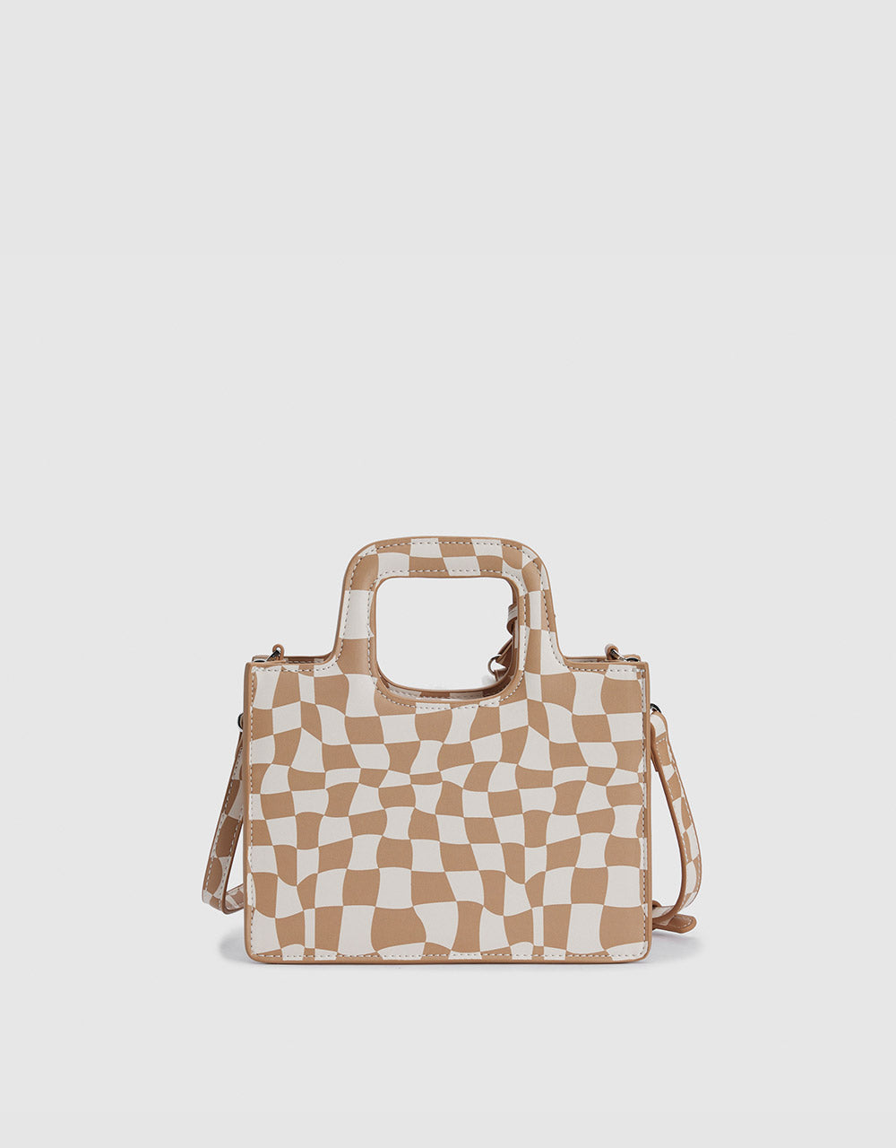 Checkered Handbag With Charm
