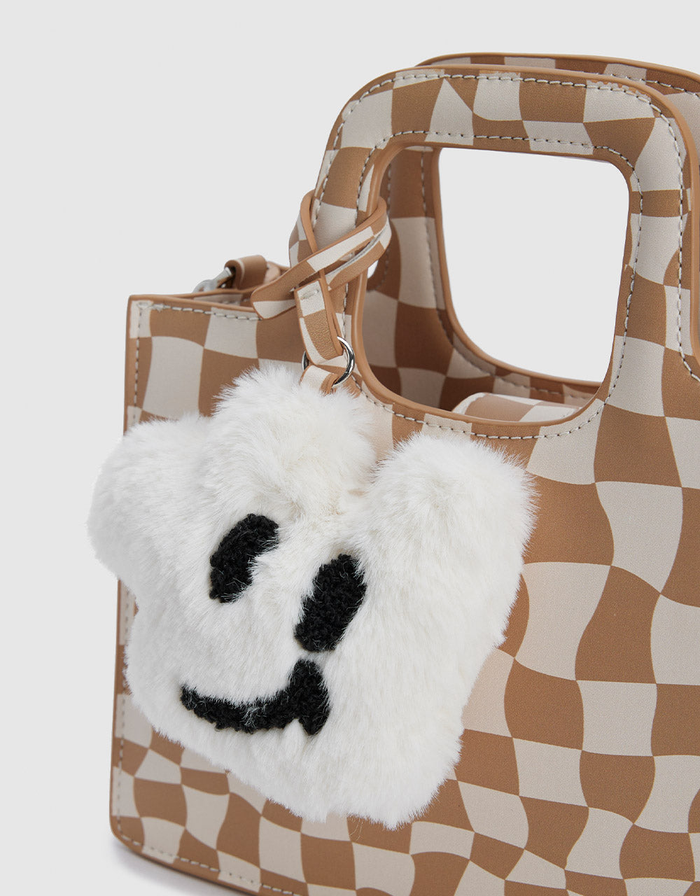 Checkered Handbag With Charm