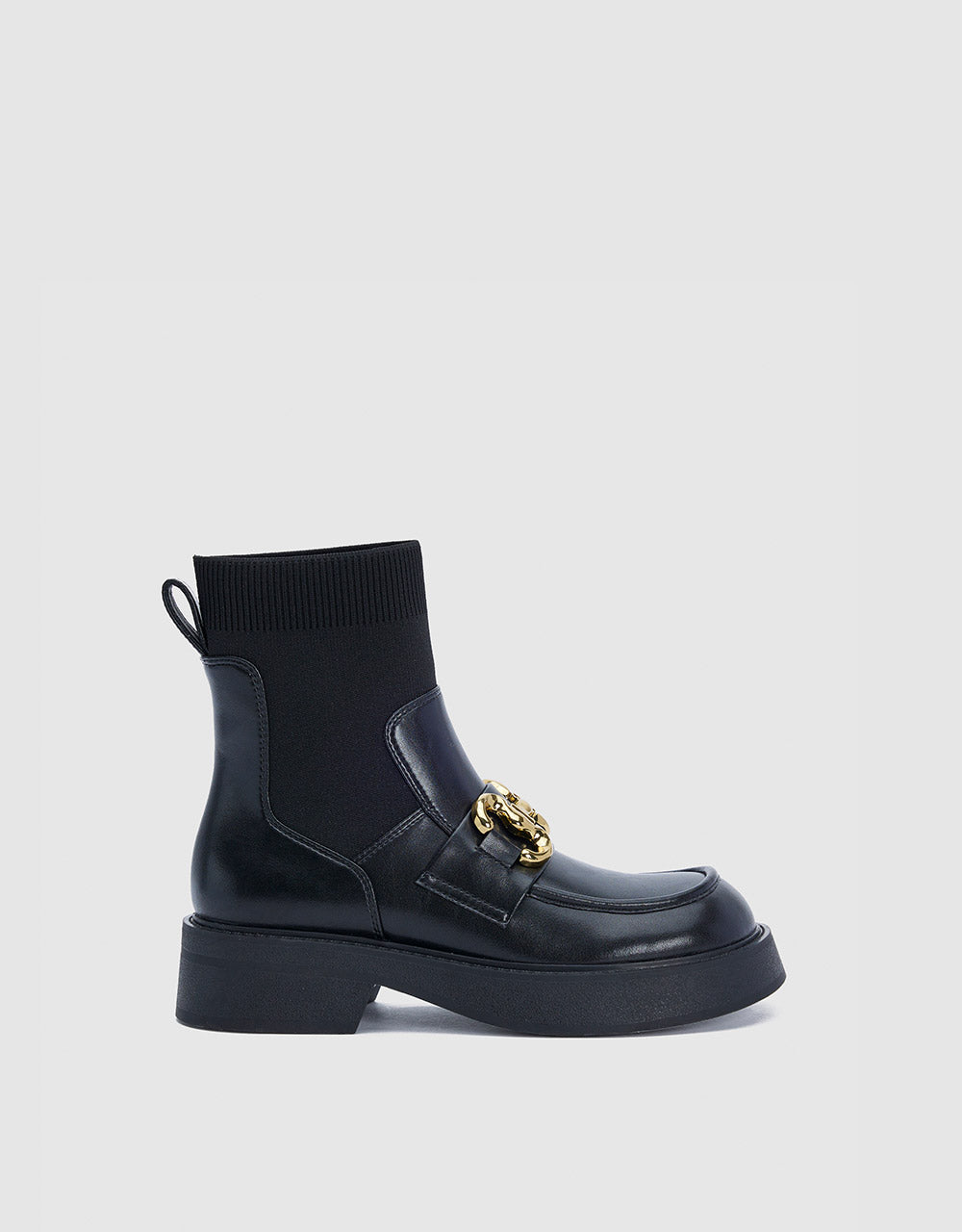 Metalic Buckle Sock Boots