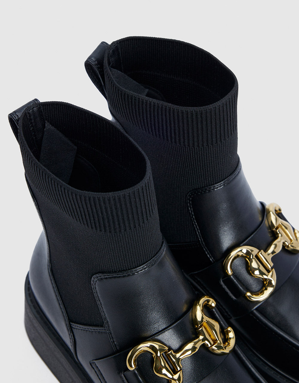 Metalic Buckle Sock Boots