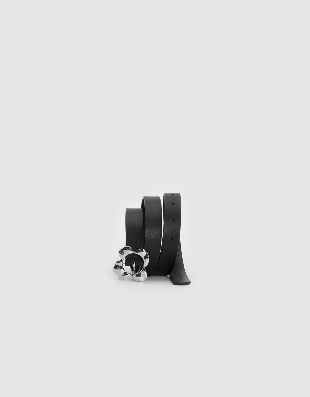 Flower Buckle Faux leather Belt