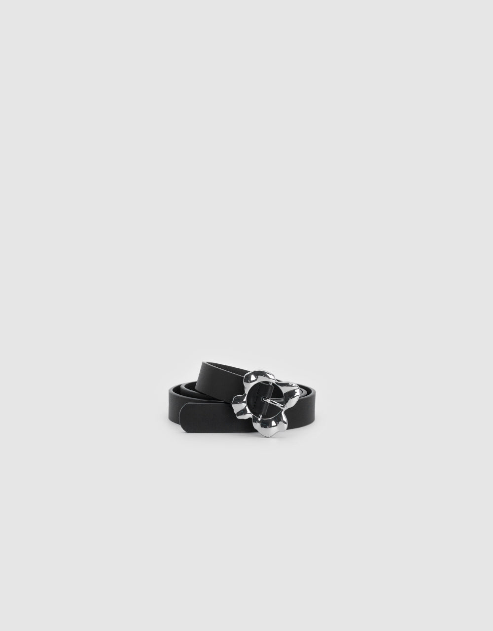 Flower Buckle Faux leather Belt