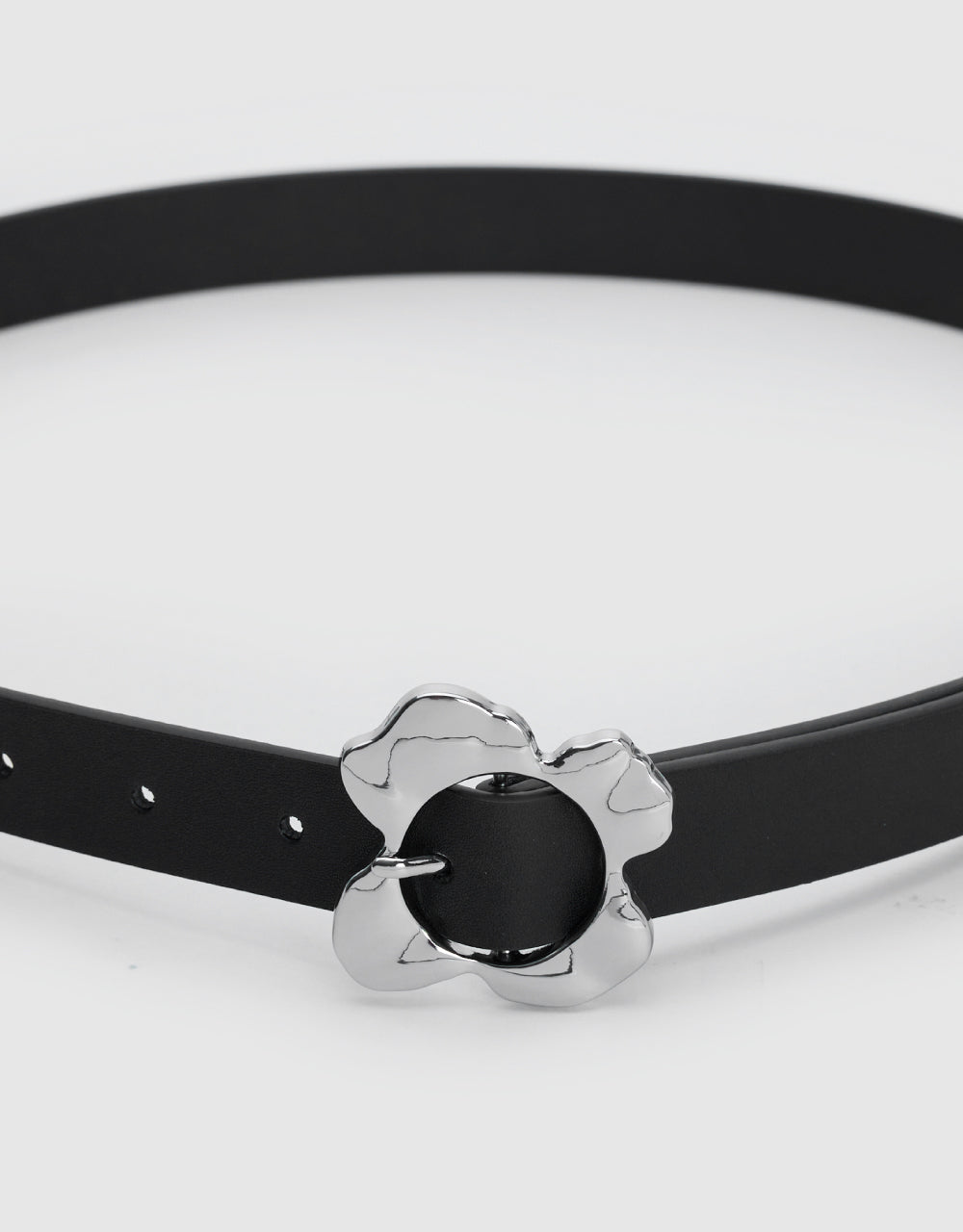 Flower Buckle Faux leather Belt