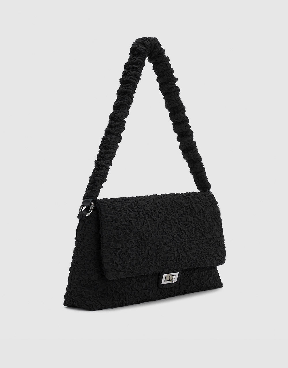 Textured Chiffon Shoulder Bag