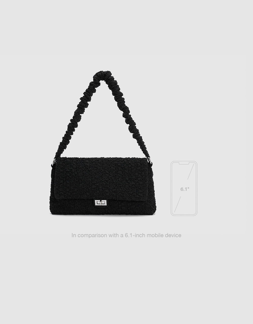 Textured Chiffon Shoulder Bag