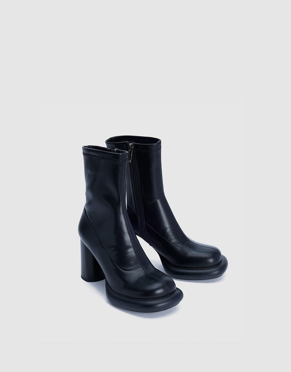 Faux Leather Heeled Boots