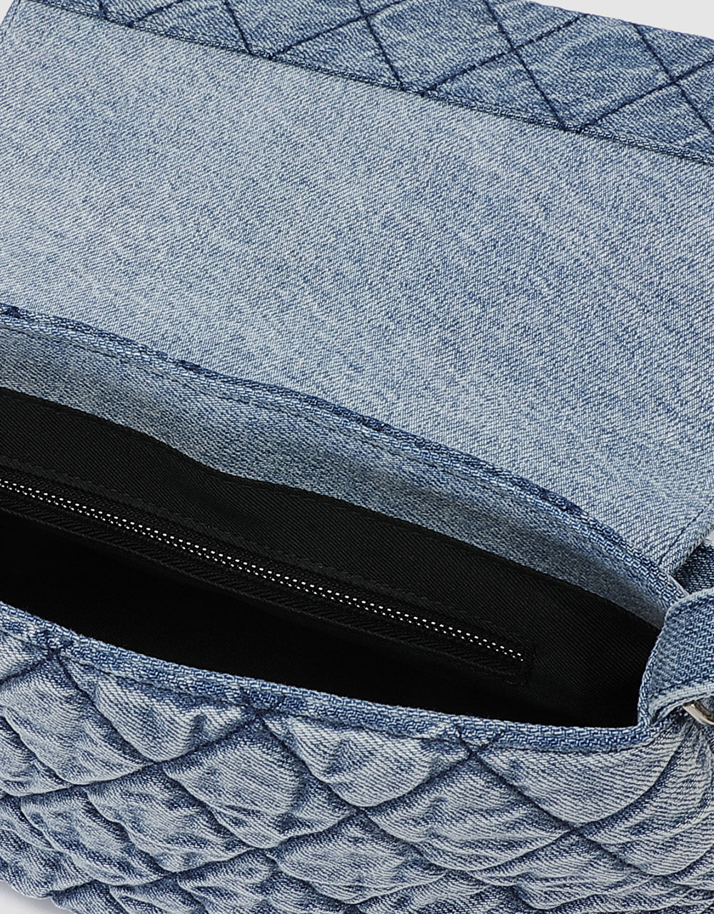Quilted Denim Shoulder Bag