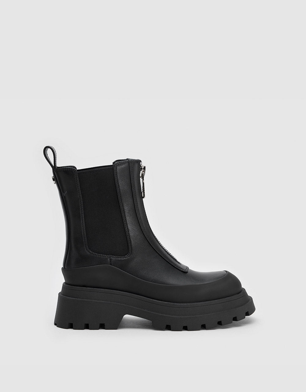 Zip Up Faux Leather Boots