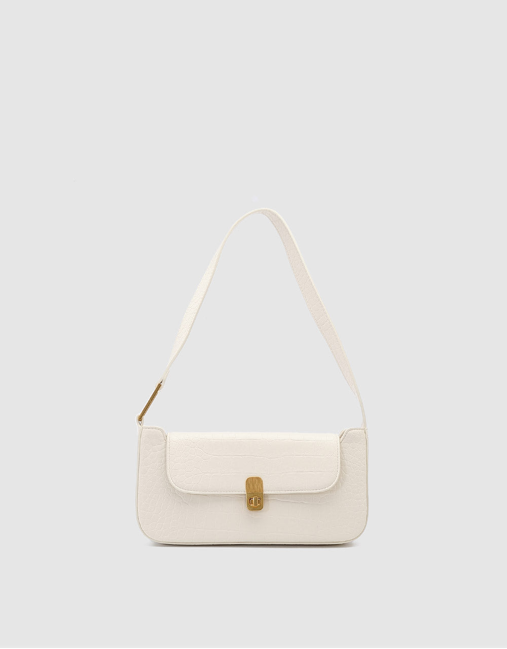 Faux Leather Baguette Bag