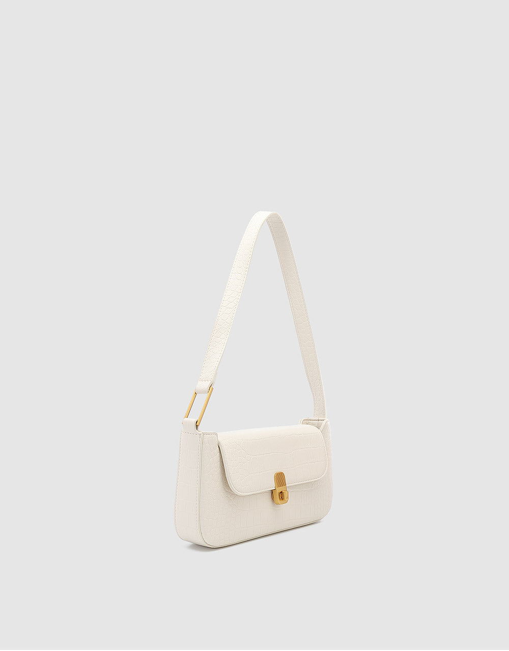 Faux Leather Baguette Bag