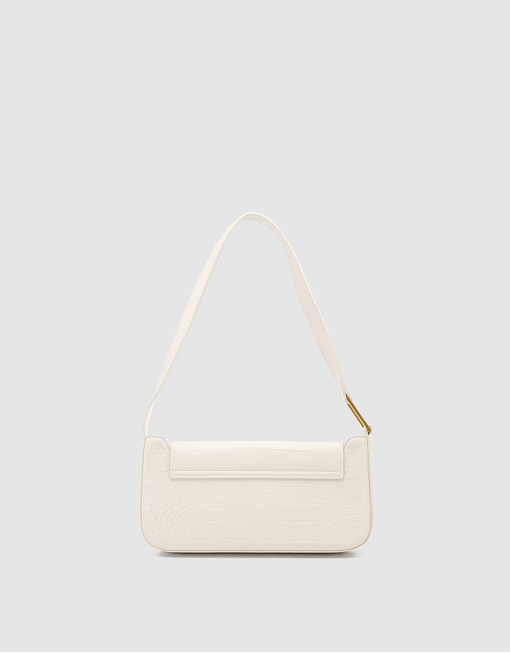 Faux Leather Baguette Bag