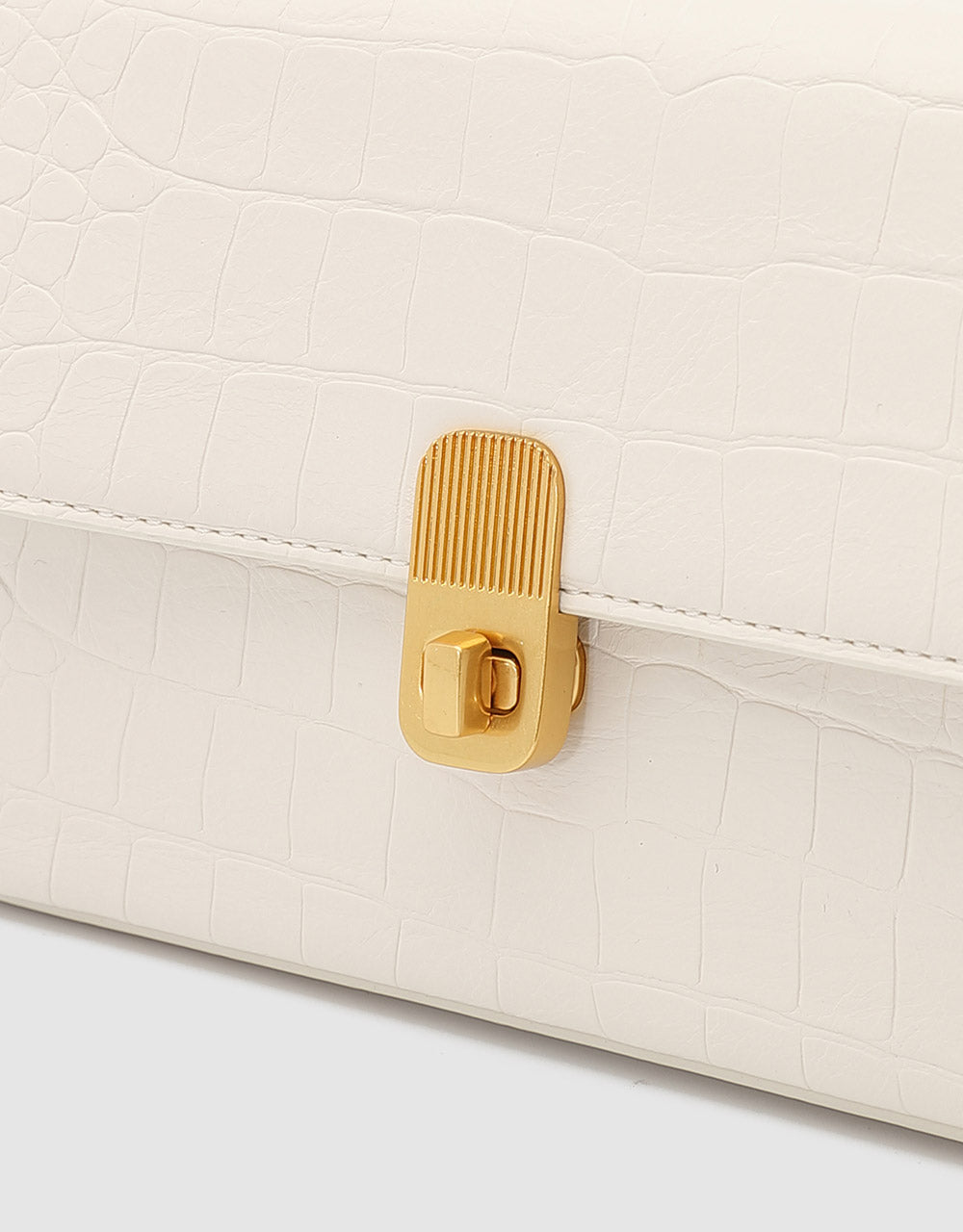 Faux Leather Baguette Bag