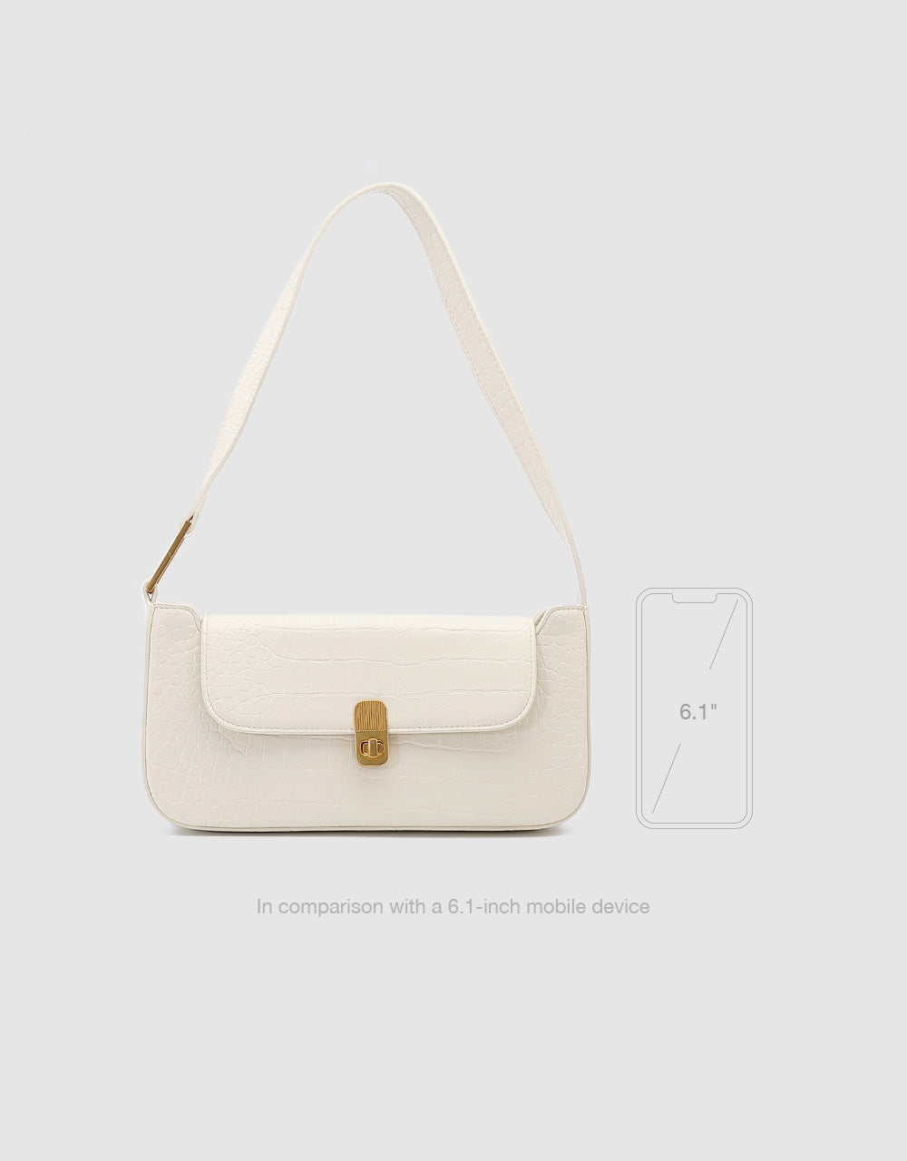 Faux Leather Baguette Bag