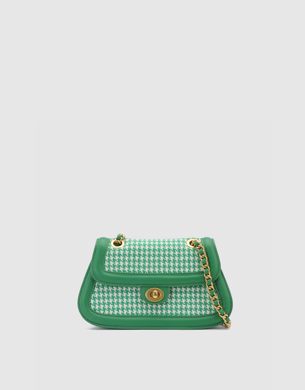 Houndstooth Tweed Shoulder Bag