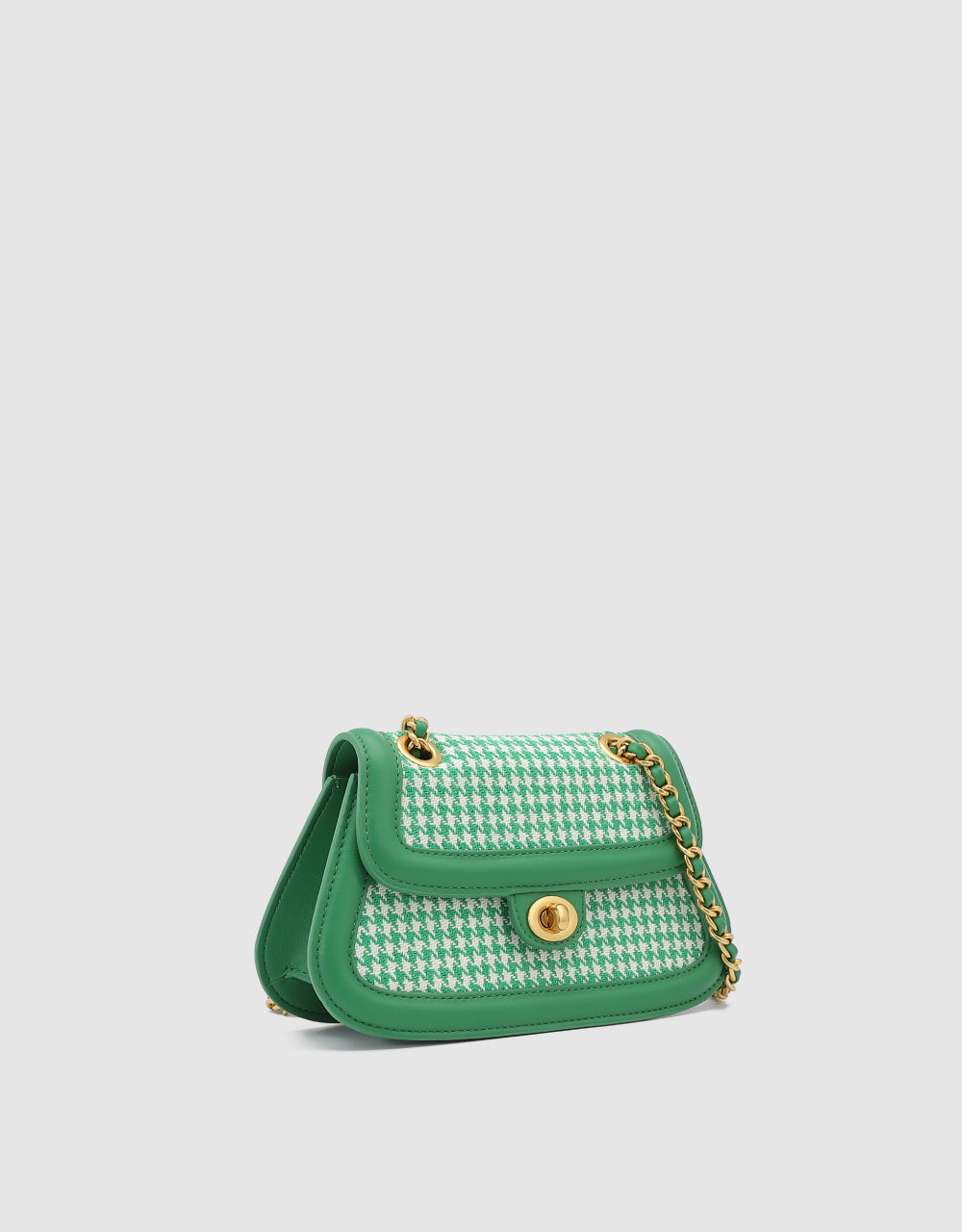 Houndstooth Tweed Shoulder Bag