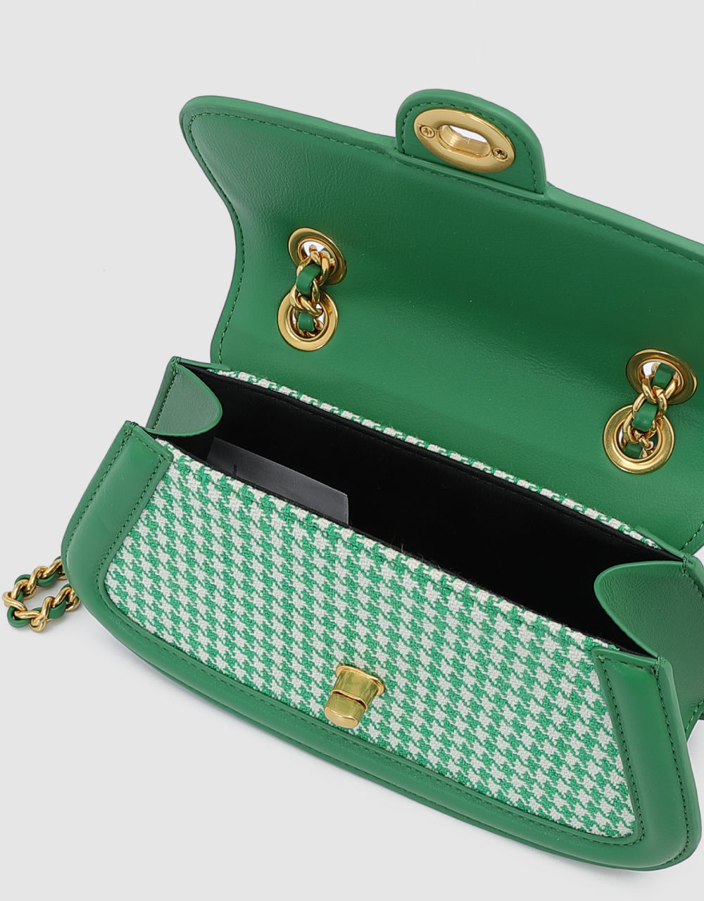 Houndstooth Tweed Shoulder Bag