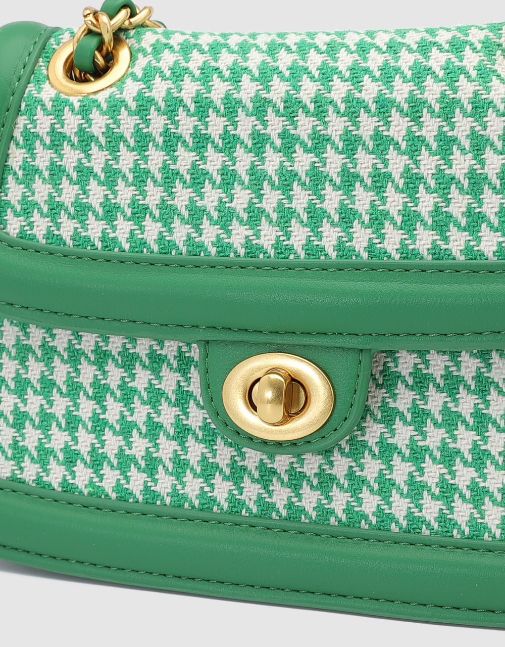 Houndstooth Tweed Shoulder Bag