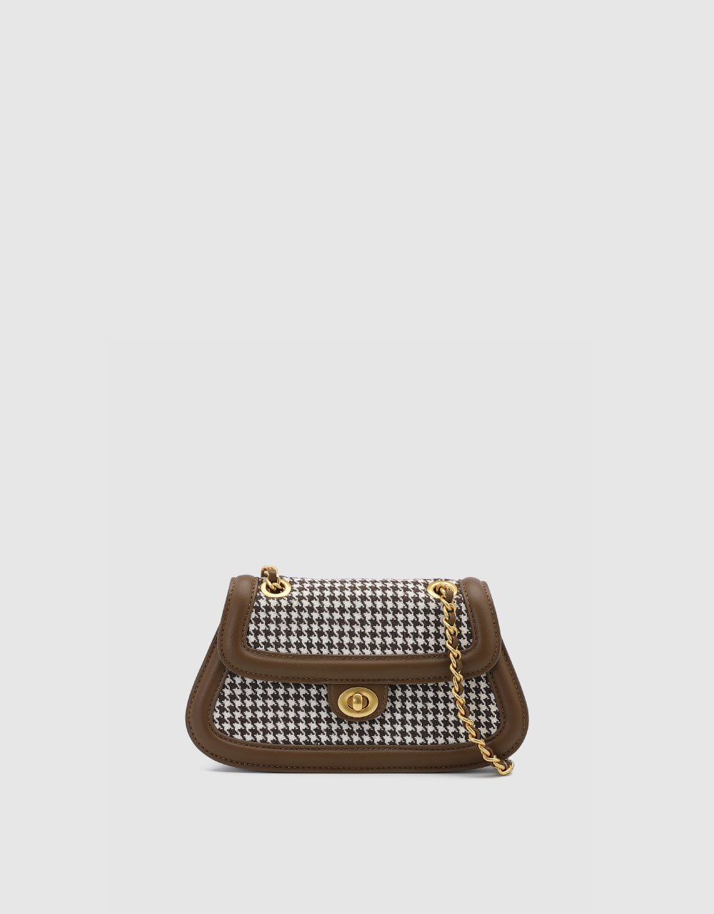 Houndstooth Tweed Shoulder Bag
