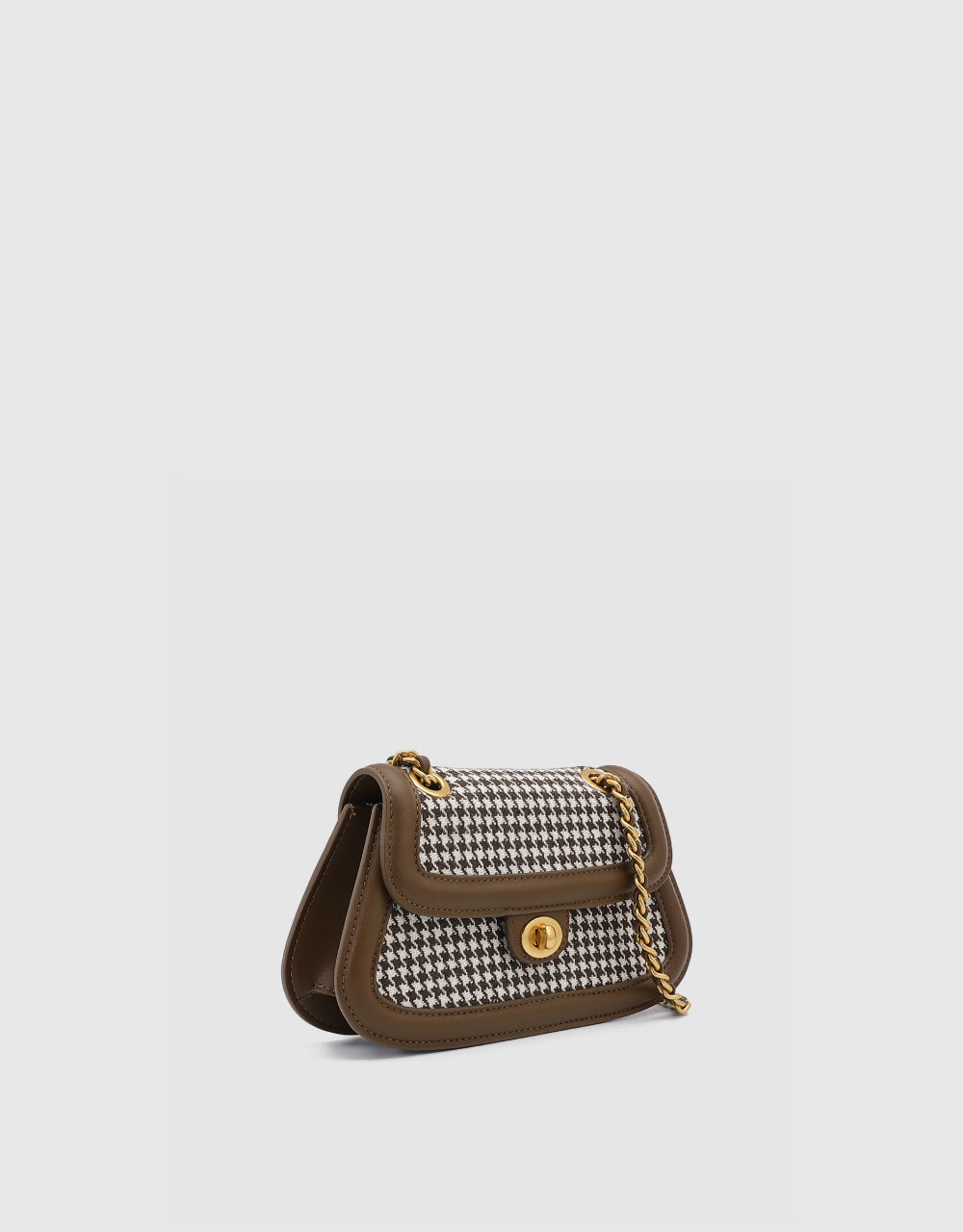 Houndstooth Tweed Shoulder Bag