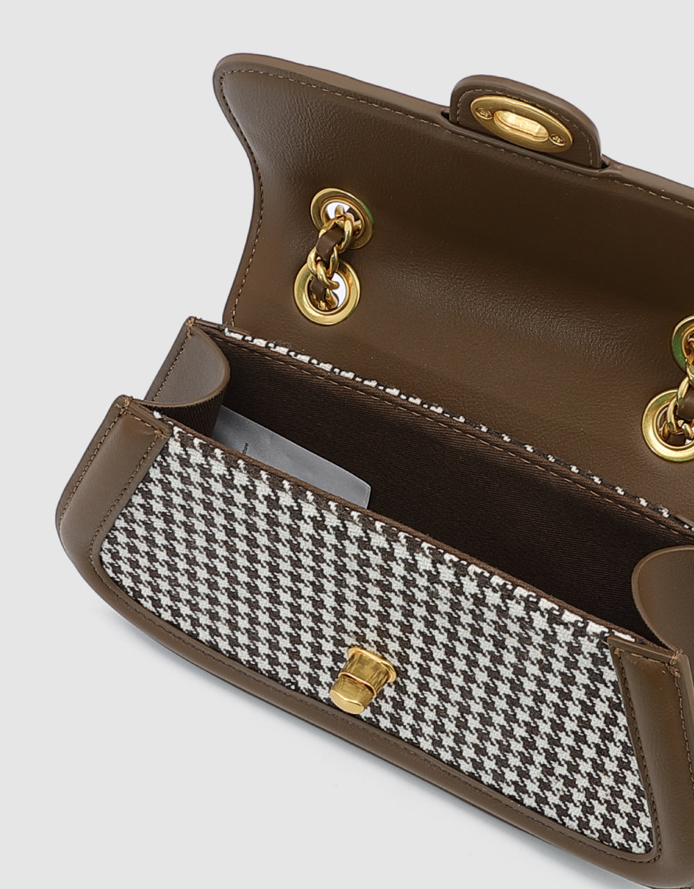 Houndstooth Tweed Shoulder Bag