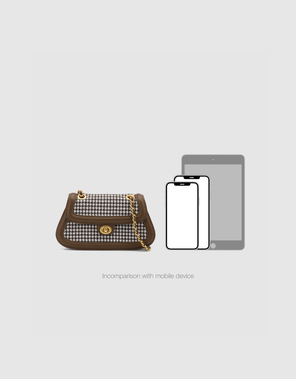 Houndstooth Tweed Shoulder Bag