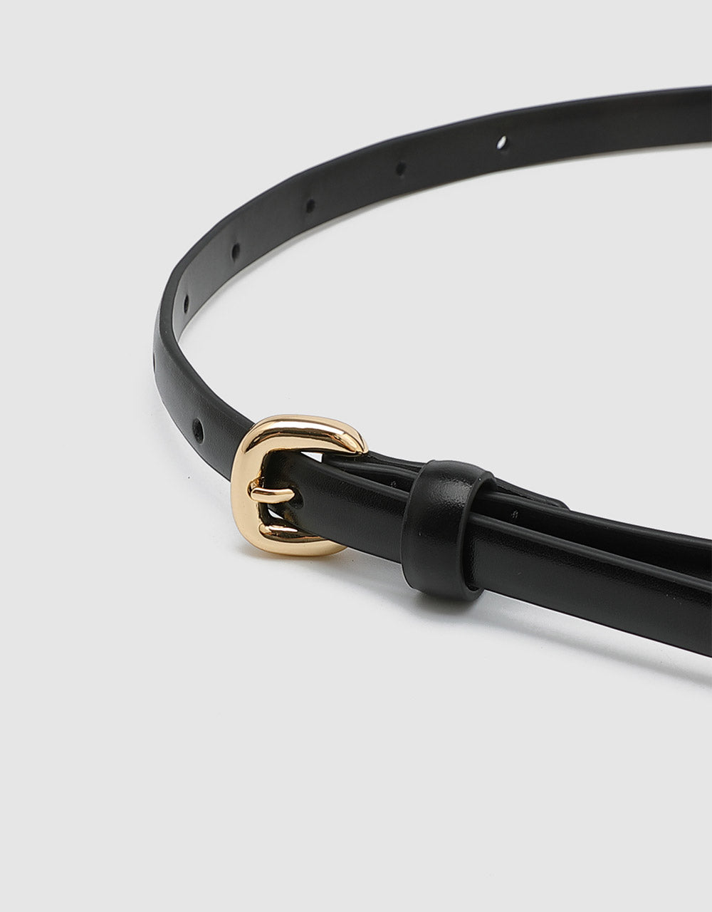 Faux Leather Belt With Buckle