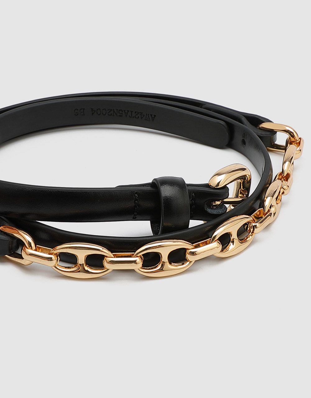 Faux Leather Belt With Buckle