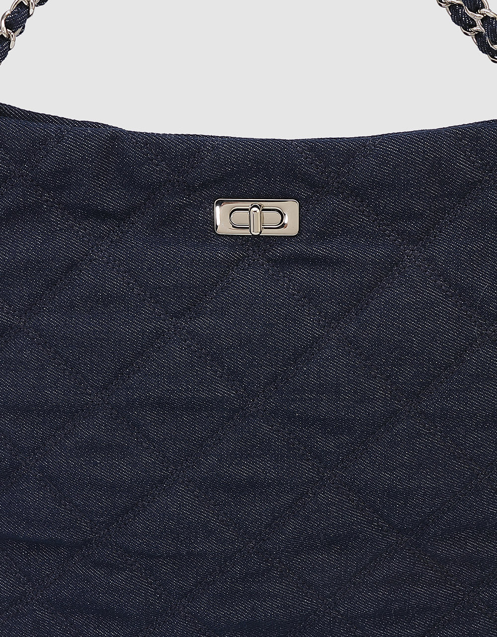 Quilted Denim Shoulder Bag