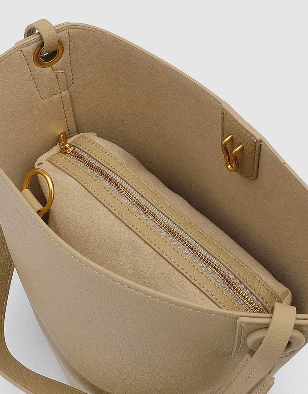 Faux Leather Tote Bag With Pouch