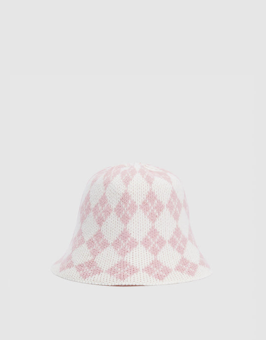 Argyle Knitted Bucket Hat