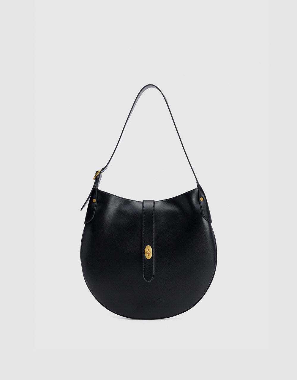 Faux Leather Saddle Shoulder Bag