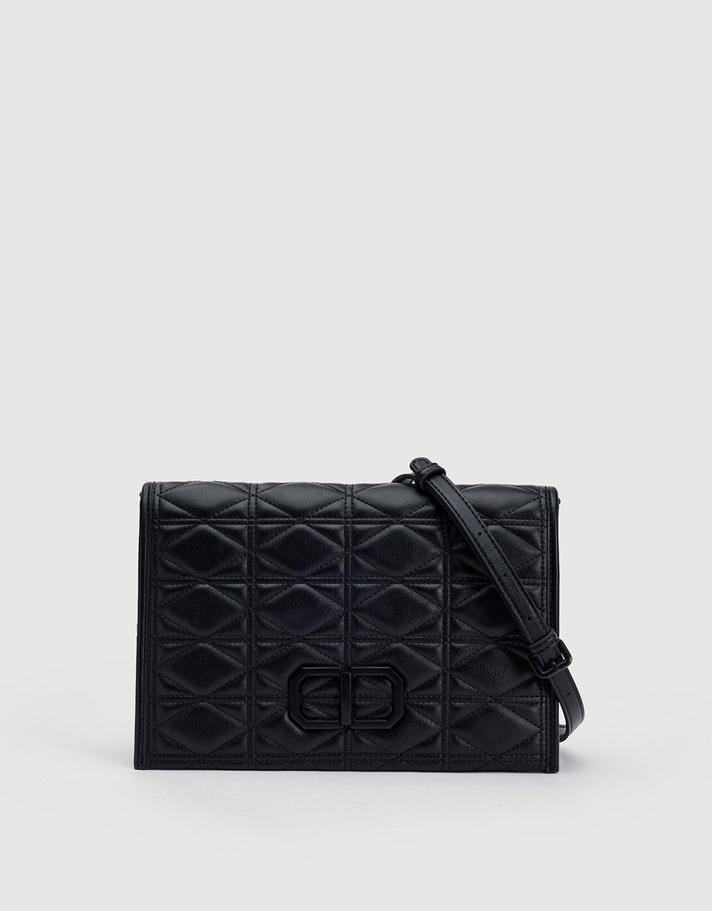 Faux Leather Quilted Crossbody Bag