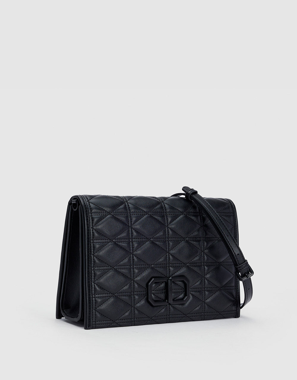 Faux Leather Quilted Crossbody Bag