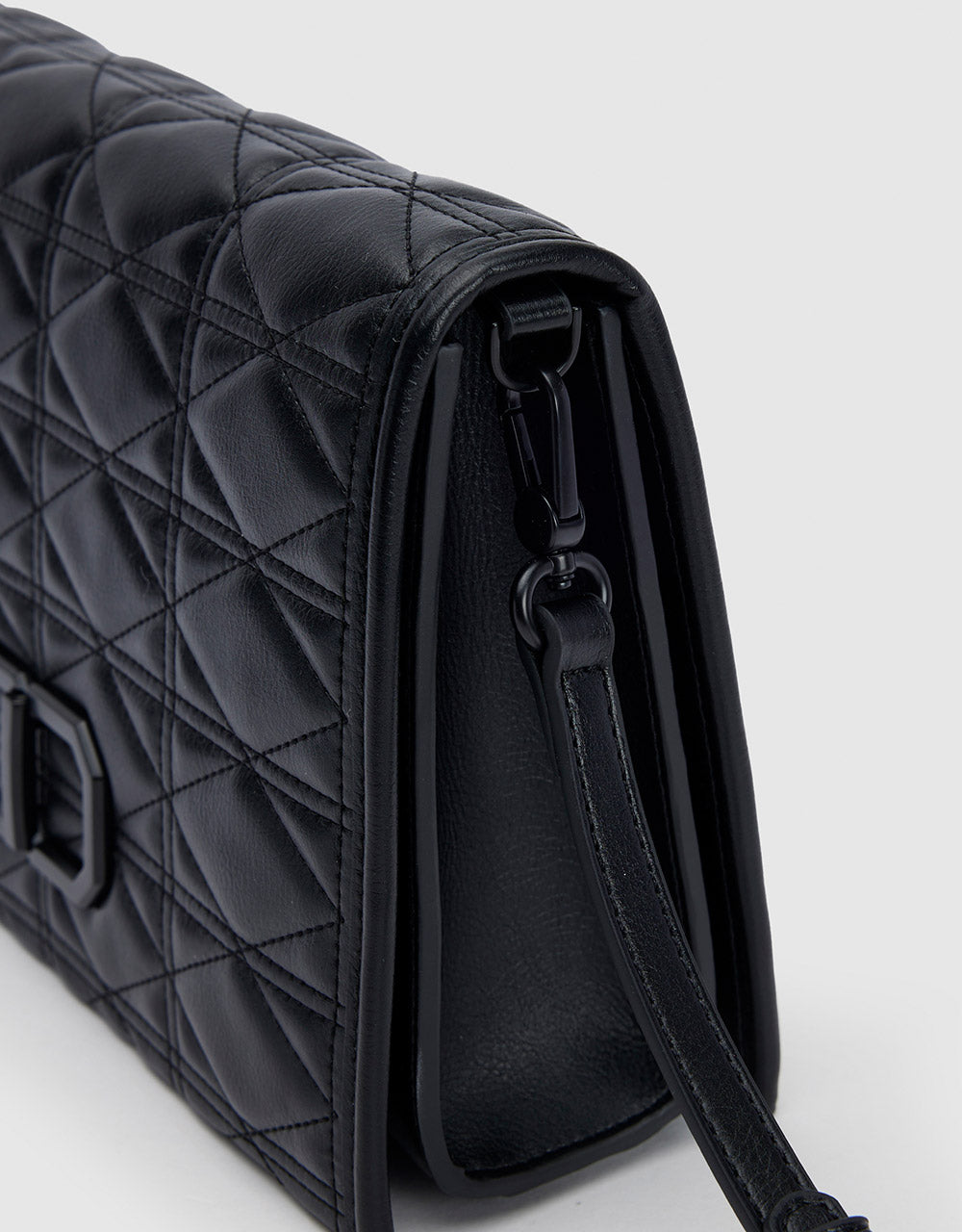 Faux Leather Quilted Crossbody Bag