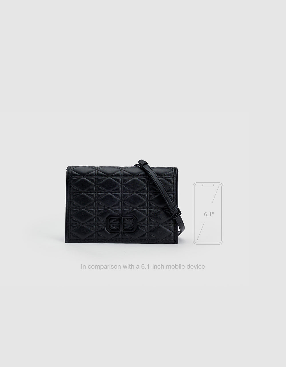 Faux Leather Quilted Crossbody Bag