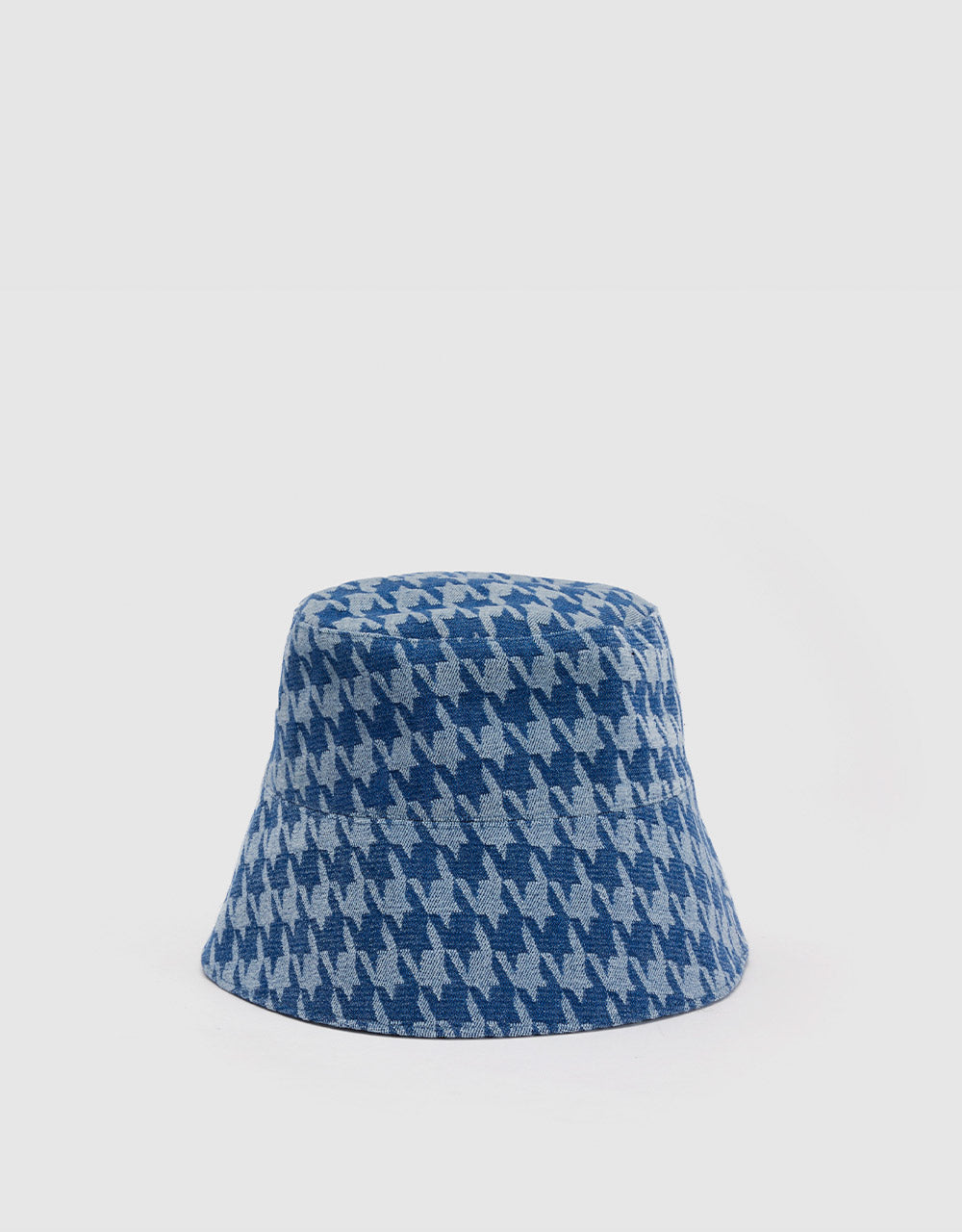 Houndstooth Denim Bucket Hat