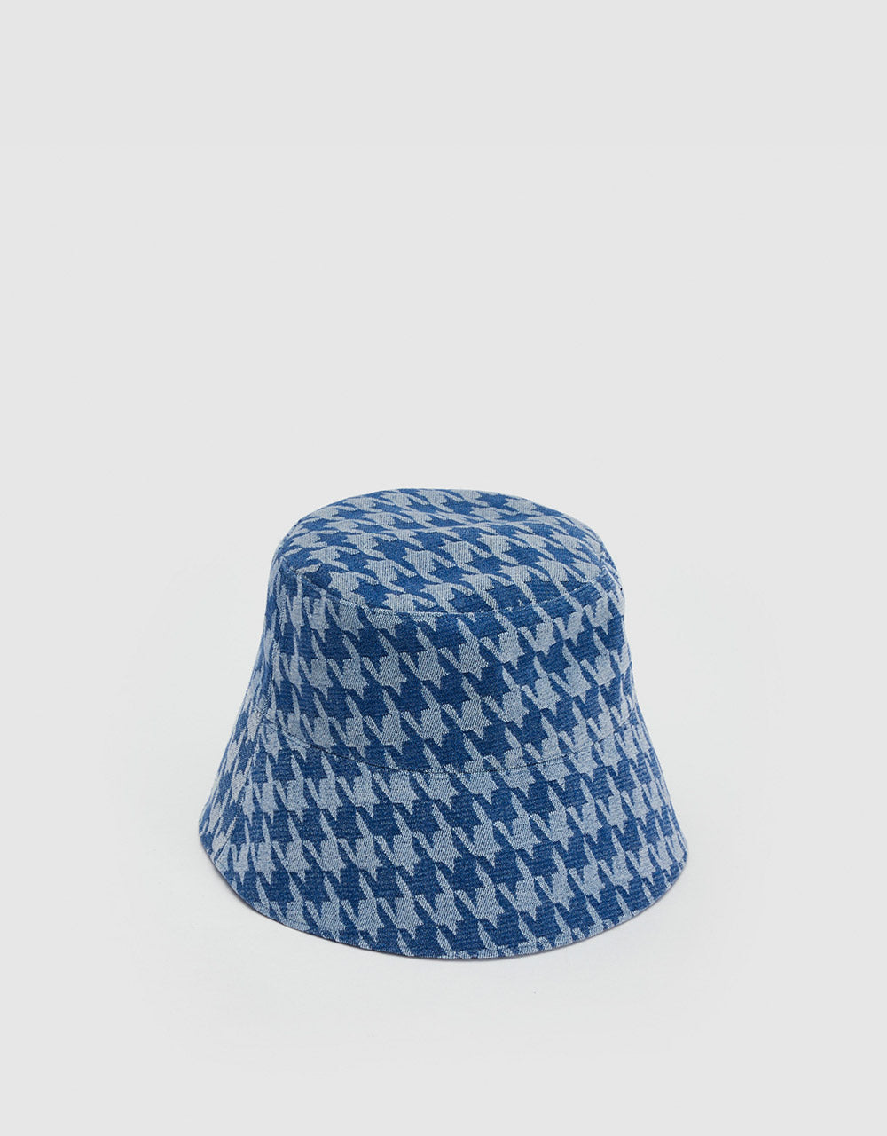 Houndstooth Denim Bucket Hat