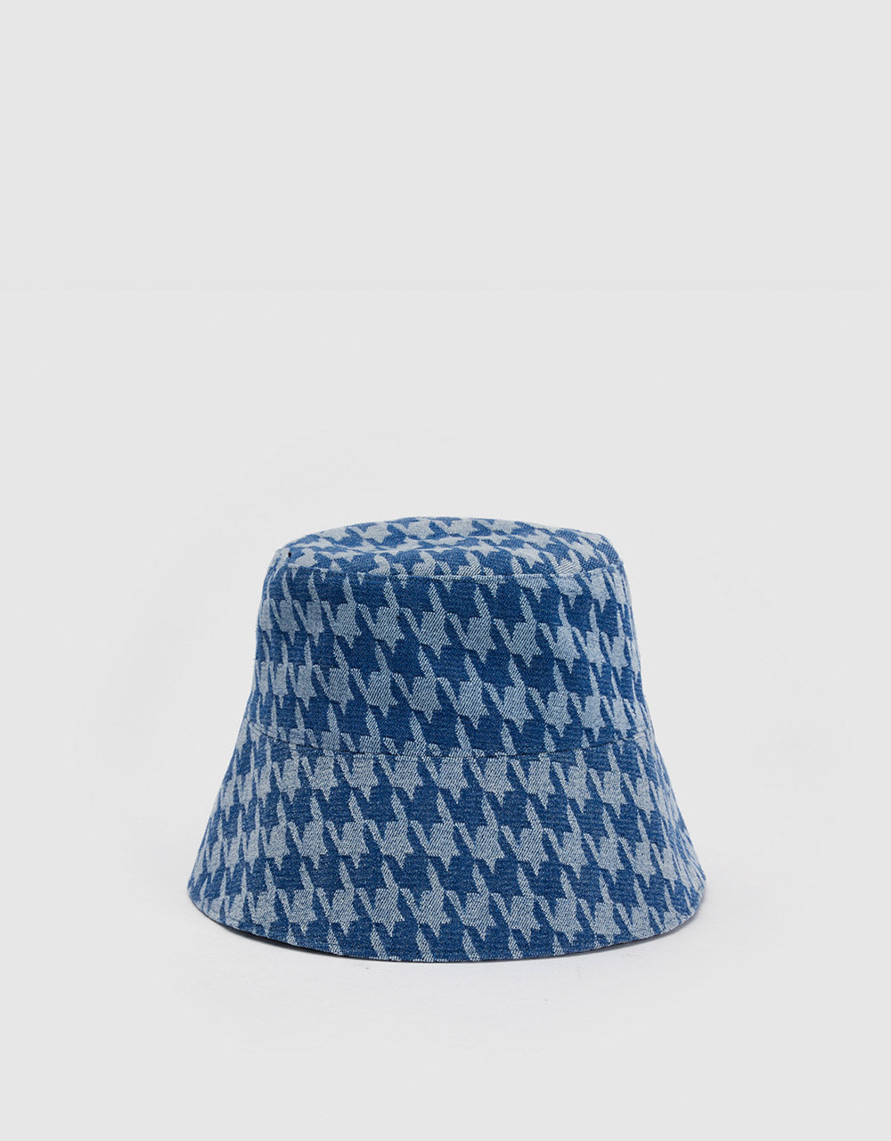 Houndstooth Denim Bucket Hat