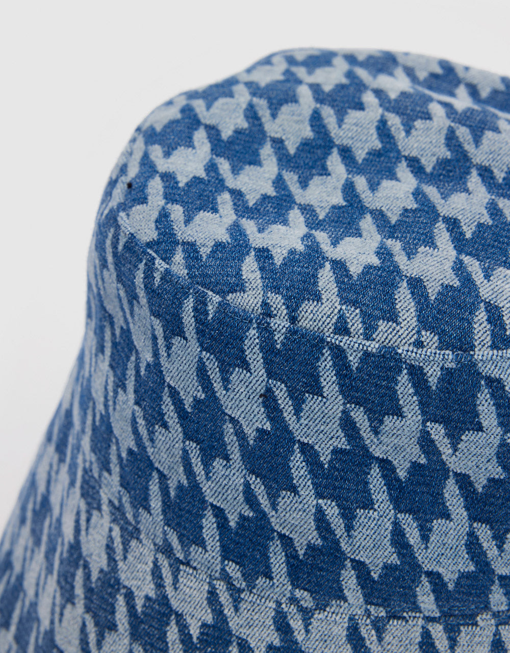 Houndstooth Denim Bucket Hat