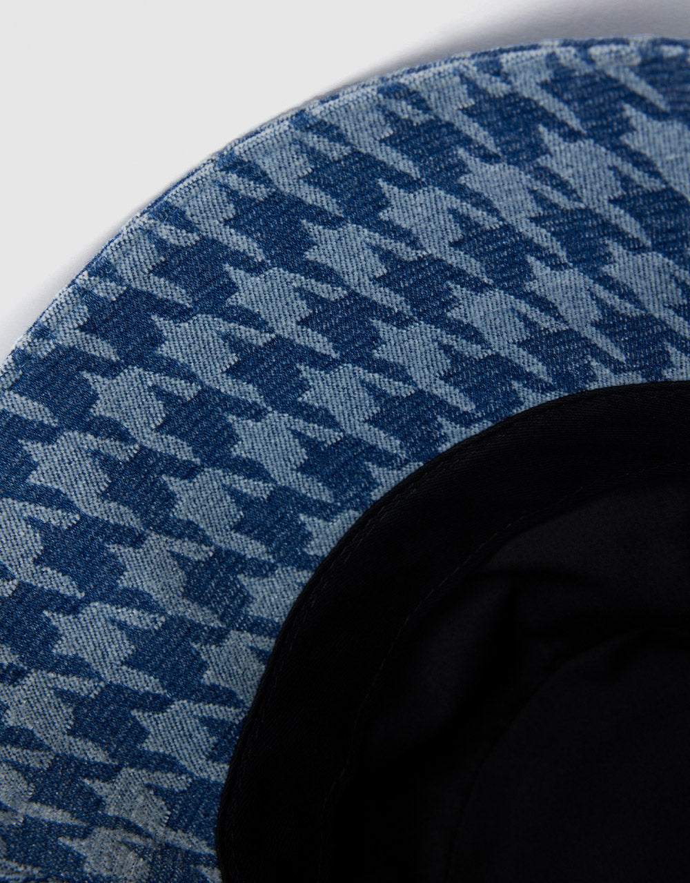 Houndstooth Denim Bucket Hat