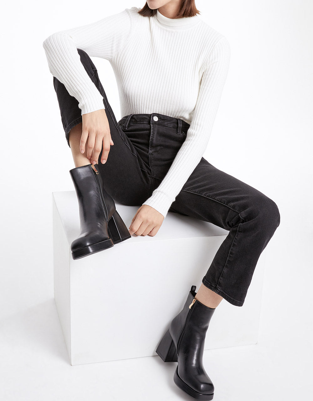 Block Heeled Ankle Boots