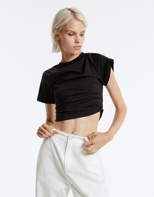 Asymmetric Cropped T-Shirt