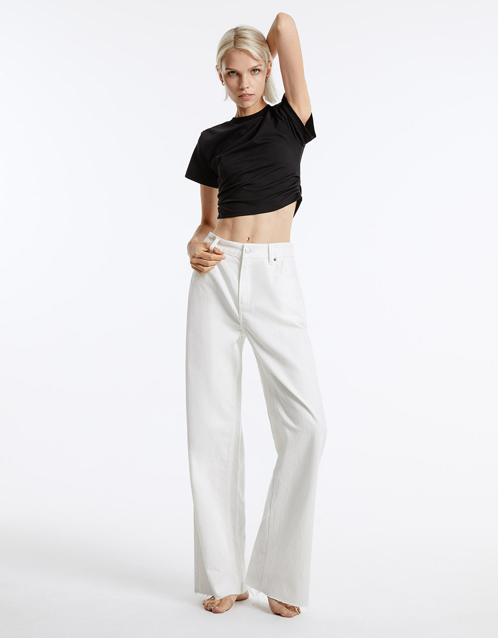Asymmetric Cropped T-Shirt