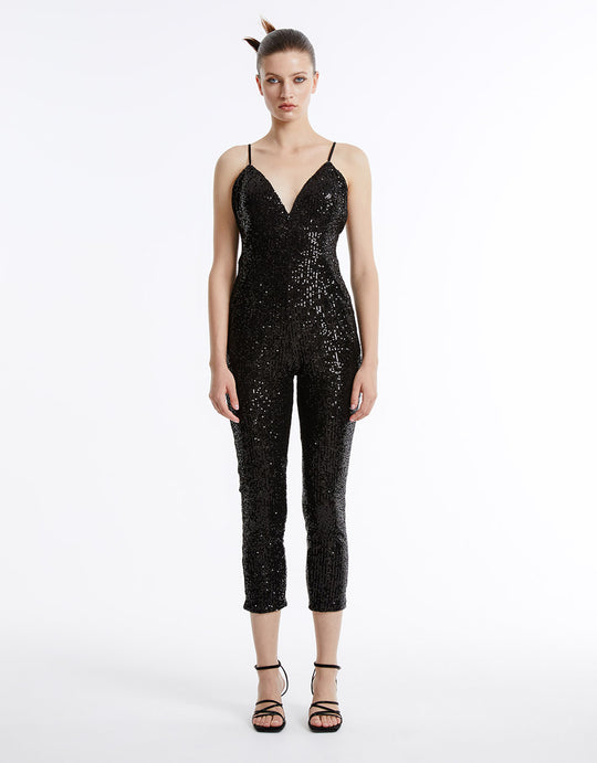 Sequined Strappy Jumpsuit