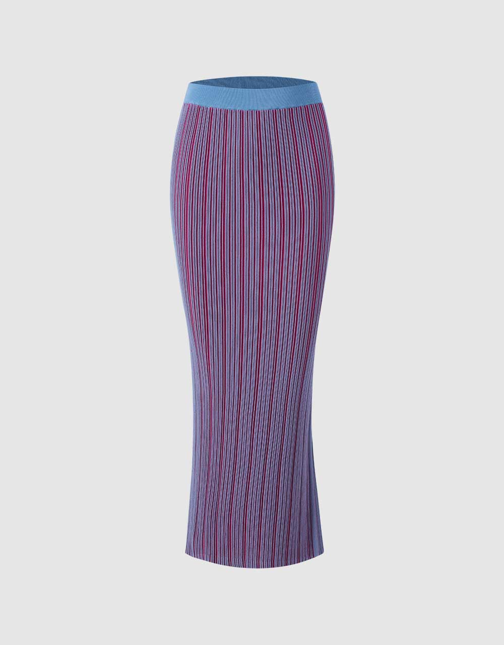 Striped Midi Knit Skirt