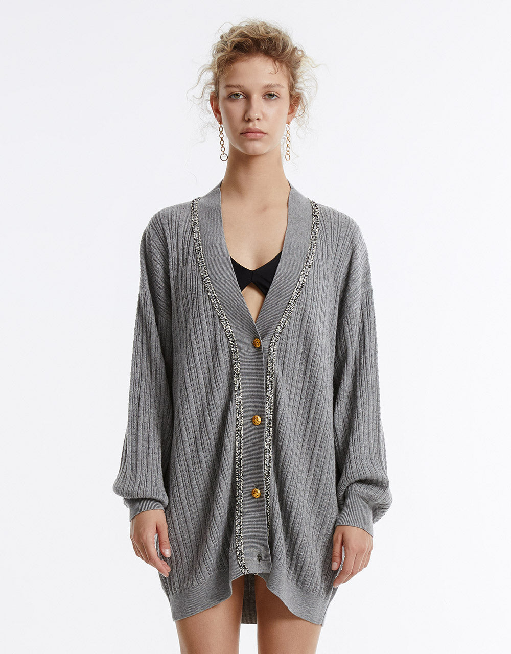 Contrast Trim Cardigan