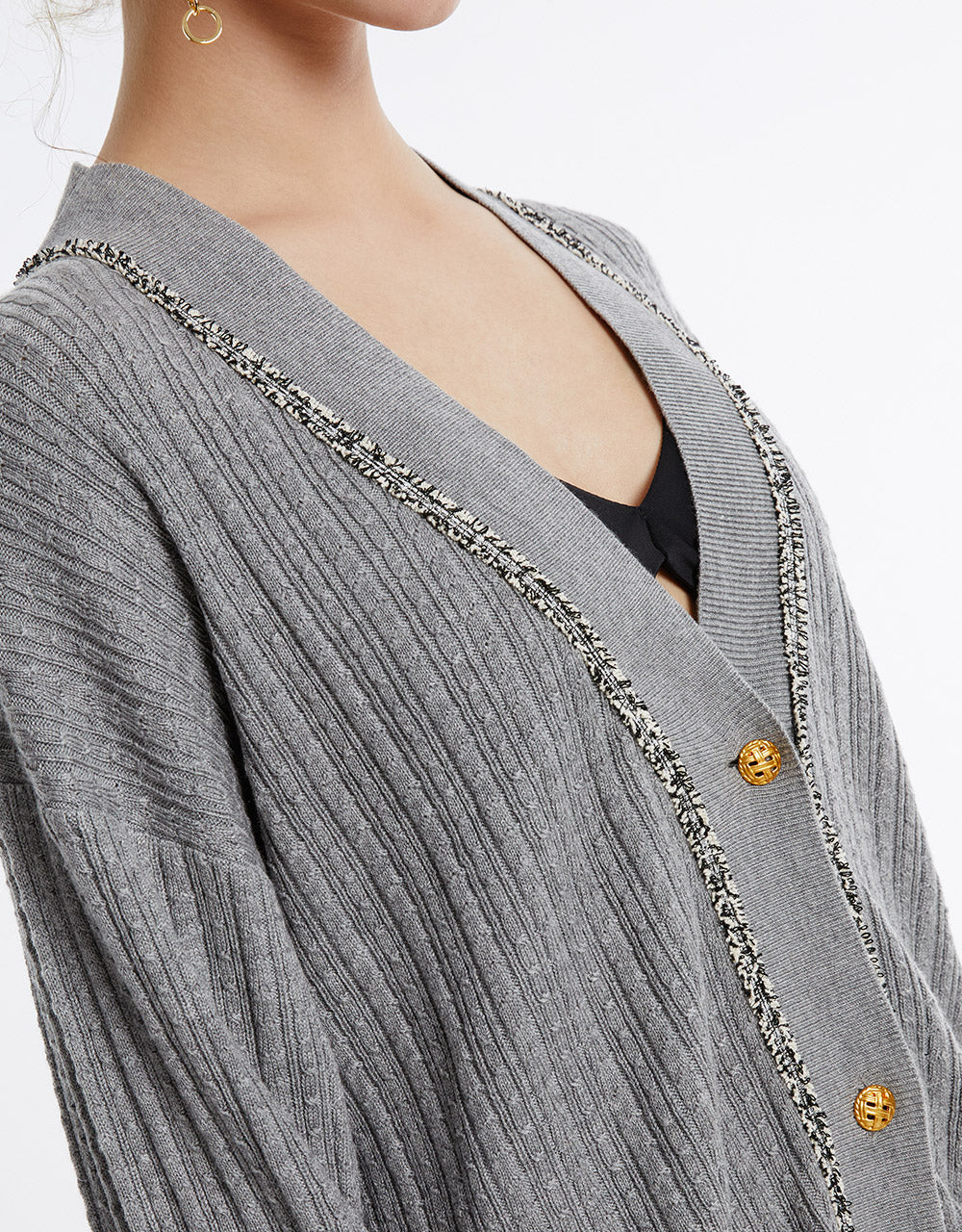 Contrast Trim Cardigan