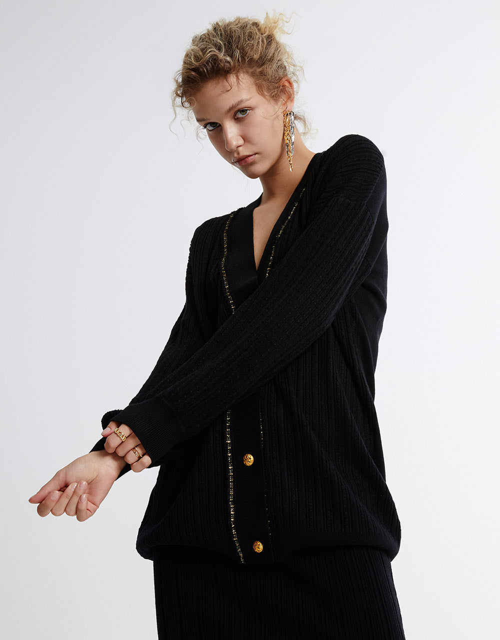 Contrast Trim Cardigan