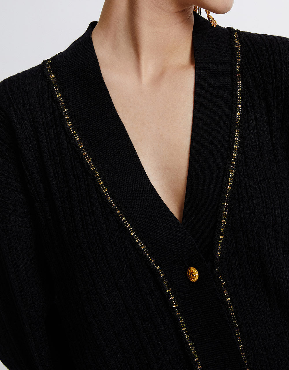 Contrast Trim Cardigan