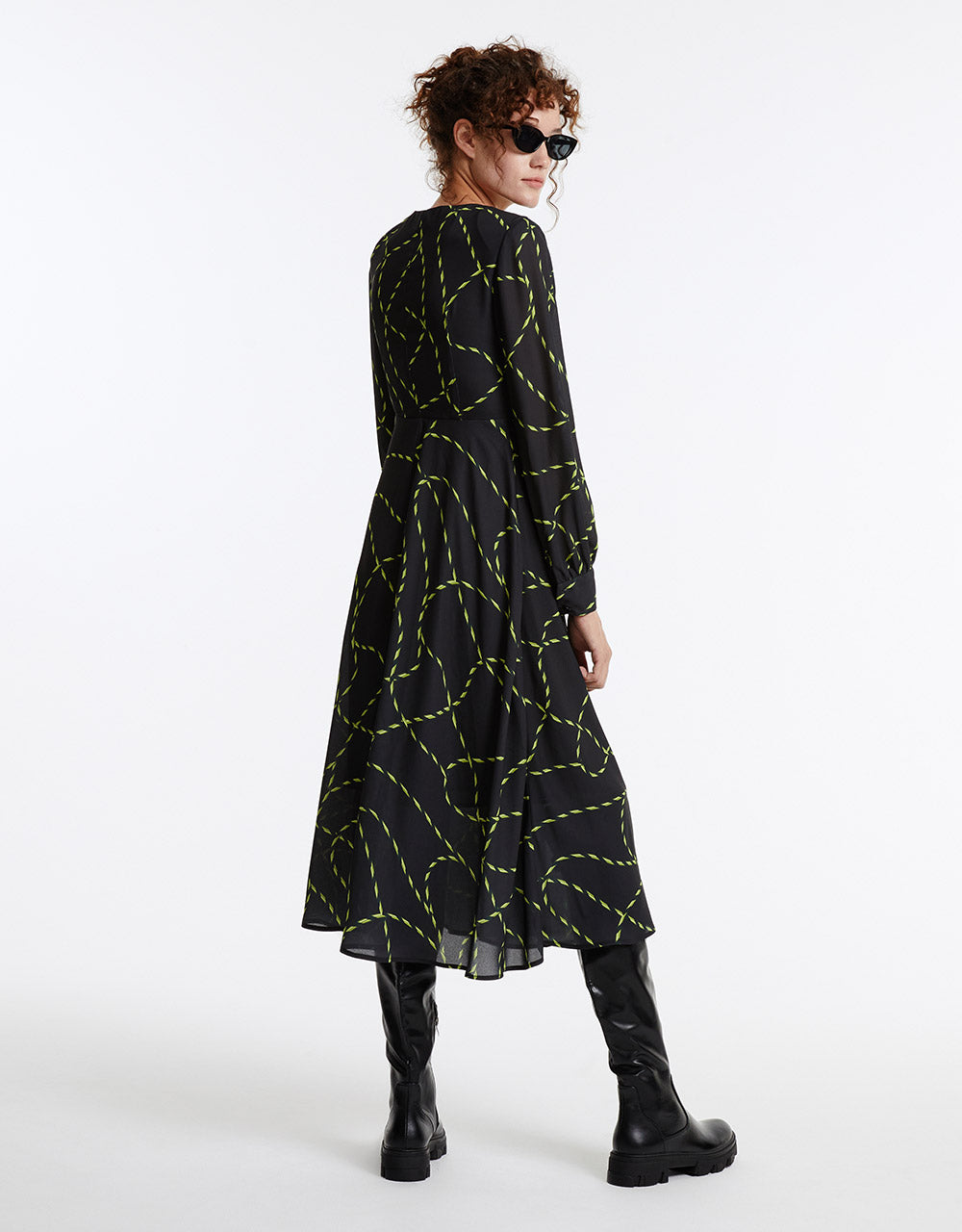 Printed Ruched Wrap Dress